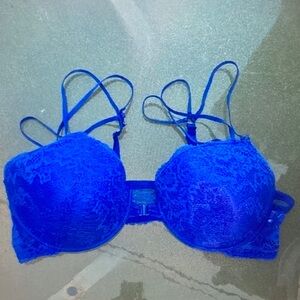 Blue Lace Push-Up Bra - Women Intimates